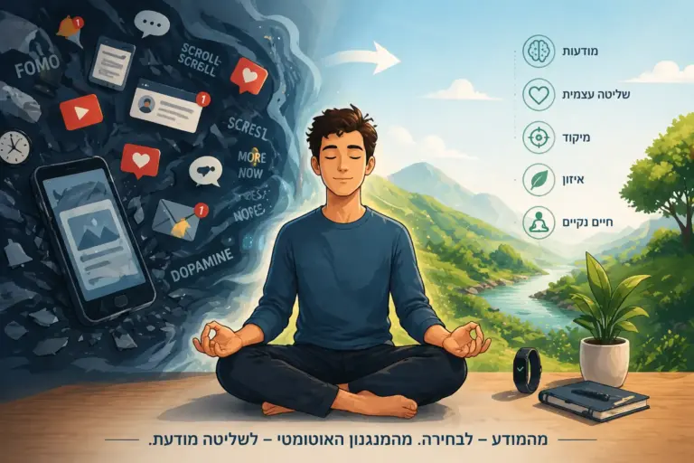 מדפוסים אוטומטיים לשליטה מודעת: כך נראה שינוי אמיתי בהתנהגות
